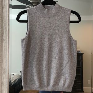 Anthro Grey sleeveless sweater mock turtleneck